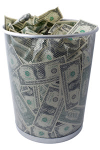 trash bin money waste things business mailroom lessons wacky cash worth point found marketing b2b secrets dinero odd strange funny