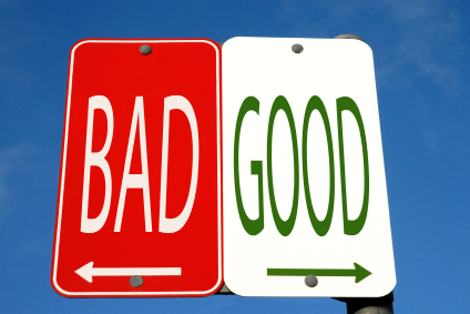 Bad-Good Street Sign