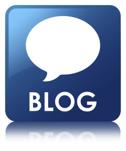 Blog (conversation icon) blue square button